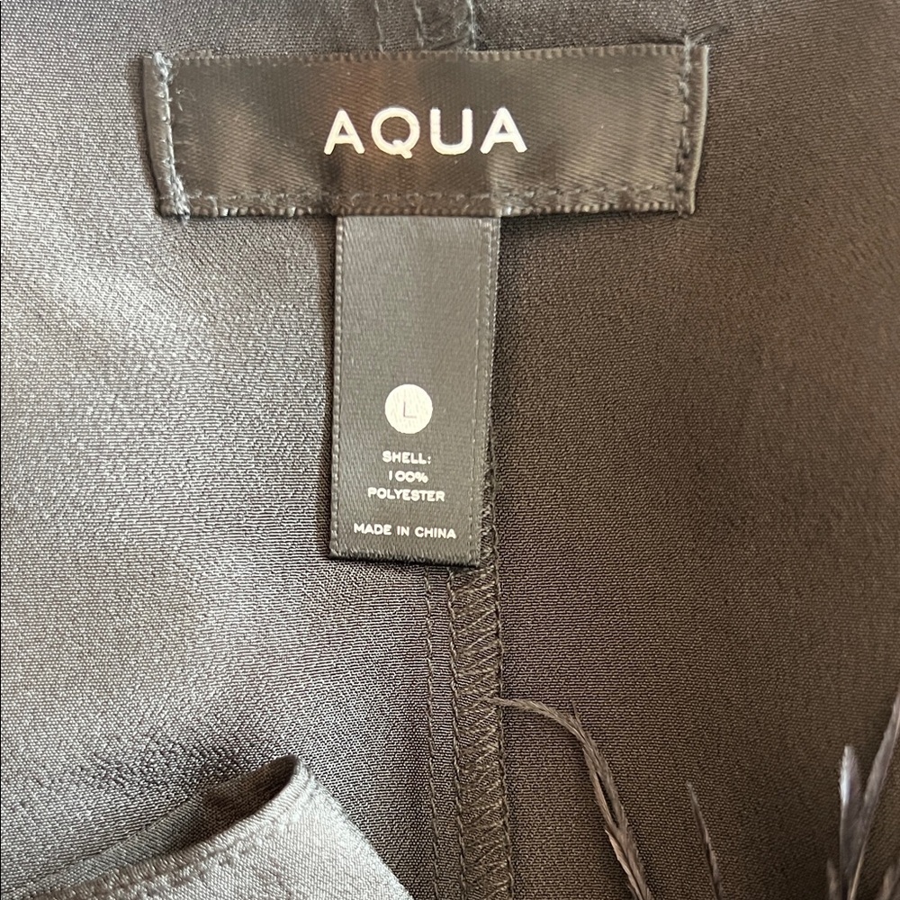 Aqua Black Feather-Trim Camisole - Picture 2 of 4